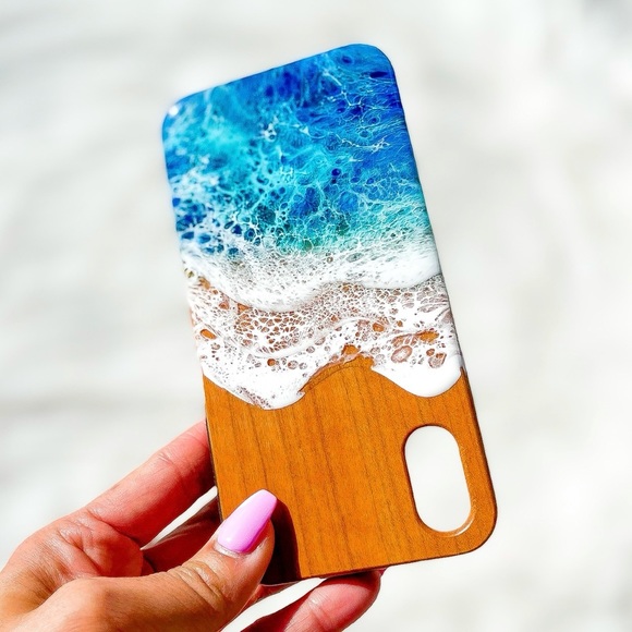 Handmade Walnut I Phone 6 XS Cell Phone Case - Picture 1 of 2